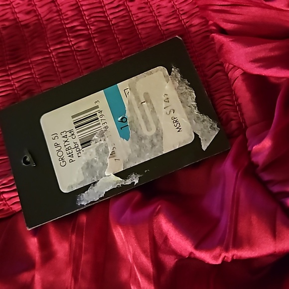 DKNY Plissé Halter Maxi Dress in Raspberry Cocktail NWT sz.16 crossover front - Picture 5 of 7